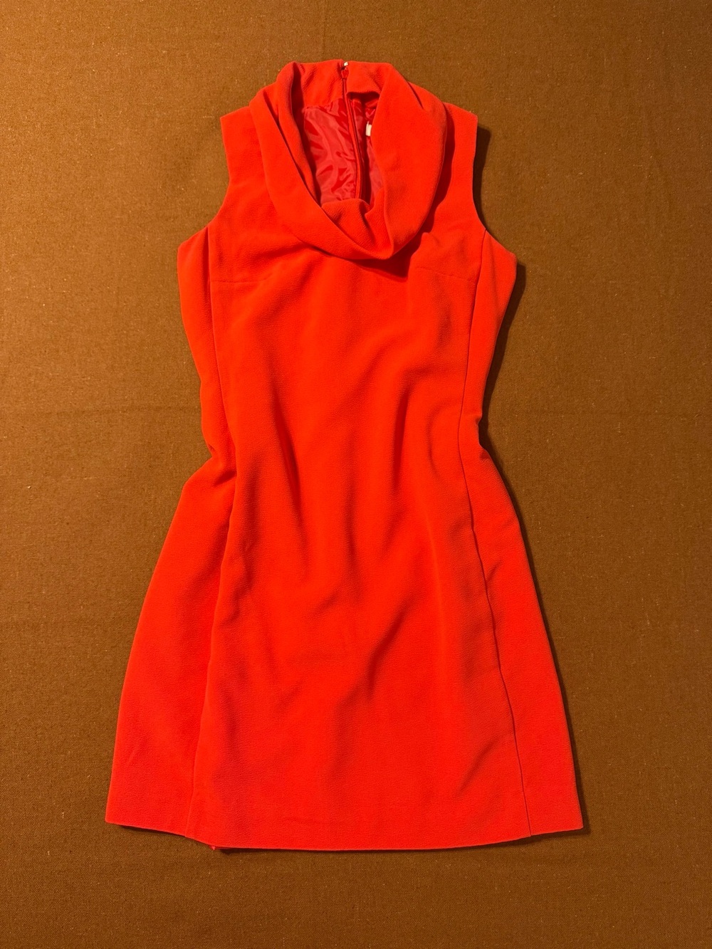 J. Crew Red Sleeveless Cowl Neck Dress